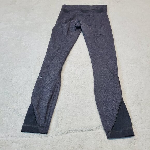 Lululemon Inspire Tight Space Dye Dark Gray Black Gym Exercise Cropped Legging 2 - Picture 1 of 6